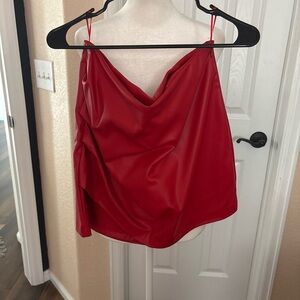 Zara Red Draped Mini Skirt